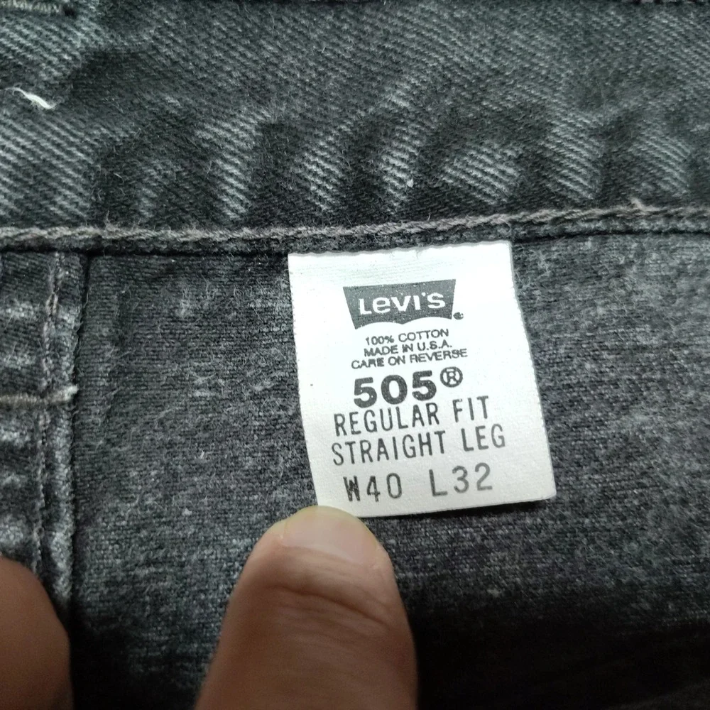 VTG Levis 505 Jeans Mens 40x32 Black Denim Straight Leg Regular Fit Made In USA